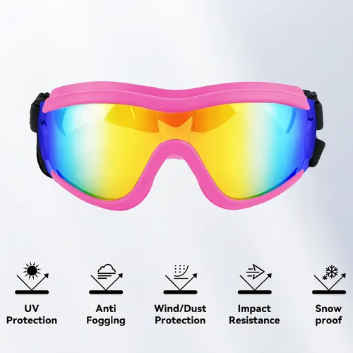 Miniatura 4 de Gafas de sol transparentes para perros NAMSAN y gafas de sol negras para perros de raza mediana a grande, 2 piezas, protección ocular para perros al
