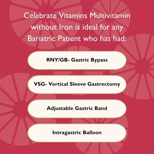 Miniatura 5 de Celebrate Vitamins Multivitamínico bariátrico 2 en 1 con citrato de calcio, vitaminas A, D, E para pacientes con cirugía posterior a la bariátrica
