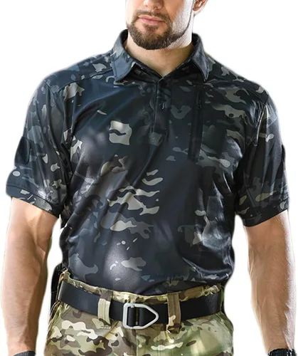 Miniatura 2 de HARGLESMAN Polo táctico de manga corta para hombre (S-3XL)