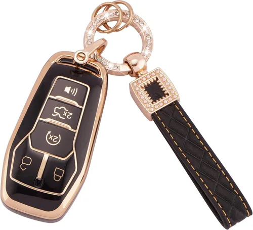 Miniatura 16 de Ekala para Honda Funda para Llavero con Llavero de Cuero, 5 Botones Carcasas de Teclas de TPU Suave Compatibles con Honda Civic Accord Pilot CR-V