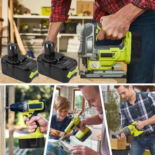 Miniatura 7 de ARyee Paquete de 2 baterías de 18 V, 6.0 Ah, repuesto para herramientas inalámbricas Ryobi P107 P108 P109, batería de iones de litio