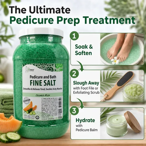 Miniatura 6 de SPA REDI - Remedio de Inmersión para Pies y Sal Fina de Baño de Pepino y Melón, 3.79 L - Hecho con Sales del Mar Muerto, Aceite de Argán, Aceite