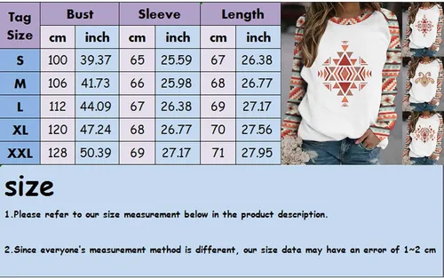 Miniatura 4 de Womens Fall Shirts Pullover Tops Casual Round Neck Aztec Printed Raglan Long Sleeve Sweatshirt Loose Graphic Tees