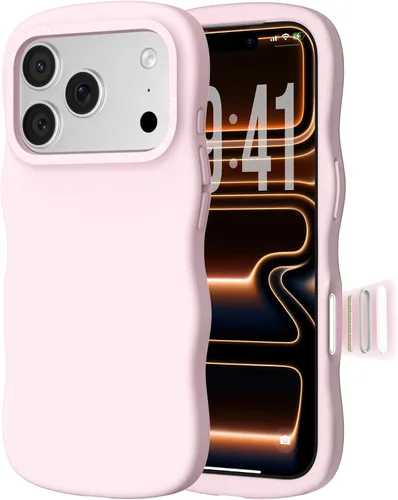 ORNARTO Funda para iPhone 17 Pro de 6.3", Silicona Líquida Ondulada a Prueba de Golpes con Protección contra Caídas con Botón de Control de Cámara,