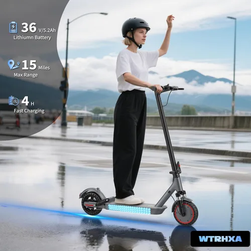 Miniatura 6 de Electric Scooter, Electric Scooter for Adults, 350W/500W Motor, 19 Mph Speed, 15/25 Miles Ranges, 8.5"/10" Solid Tire, Folding E-Scooter Adult