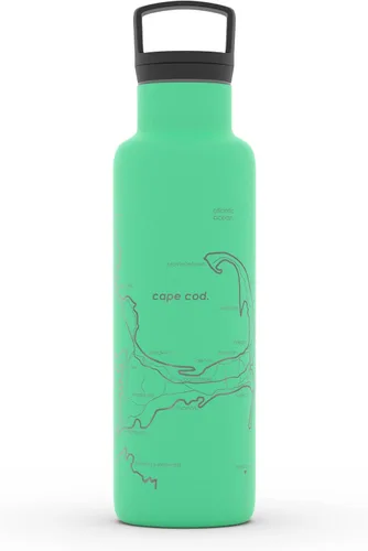 Miniatura 23 de Well Told Botella de agua aislada con mapa de Washington DC grabado, botella de acero inoxidable grabada (21 onzas, blanco) botella aislada de mapa