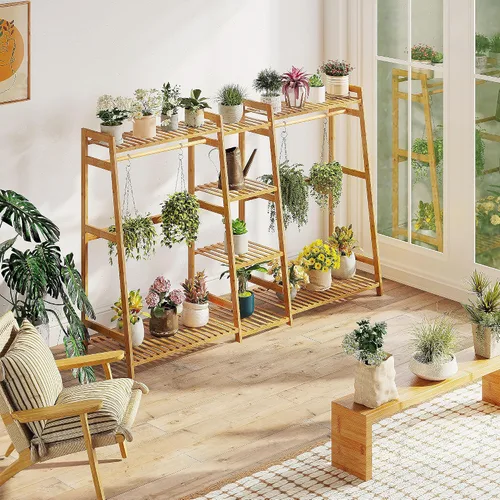 Miniatura 5 de BAMBOOHOMIE Perchero de ropa para niños con estantes, perchero de ropa de bambú para niños, niños y bebés, perchero de almacenamiento para vestirse