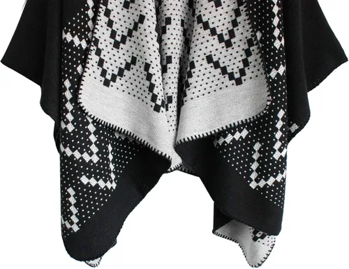 Miniatura 75 de Urban CoCo Poncho de colores para mujer, chal con frente abierto, color en bloques
