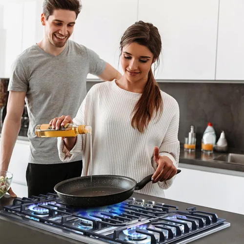Miniatura 8 de AMZCHEF Placa de cocina de gas de 30 pulgadas con 5 quemadores SABAF fabricados en Italia. Máx. 48300 BTU/hr Estufa de gas incorporada de acero