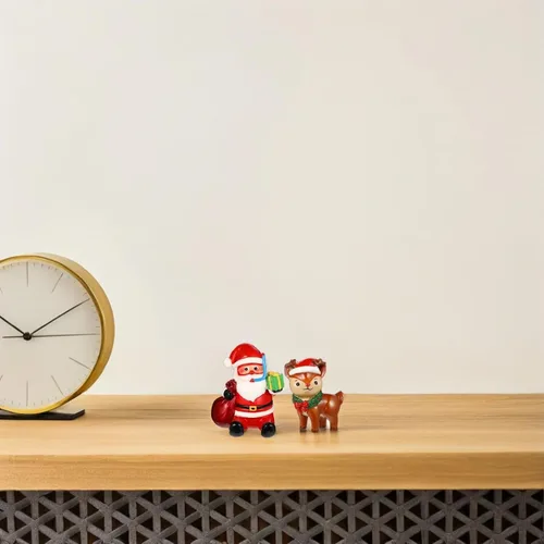 Miniatura 8 de Totority 2 piezas de decoración de acuario de Navidad, Papá Noel, reno, resina, pecera, adornos para decoración navideña, seguros y resistentes al