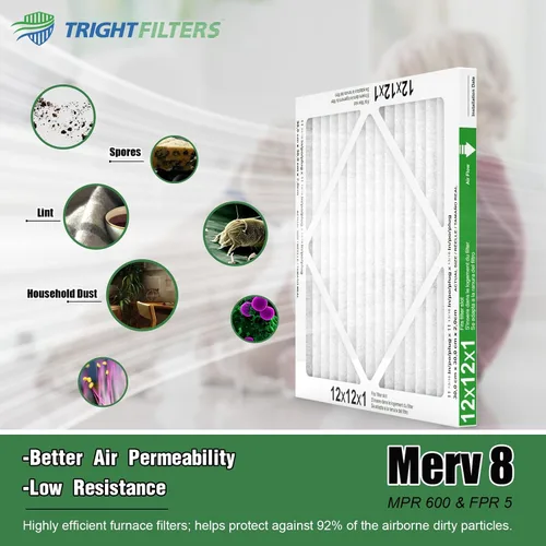 Miniatura 3 de TRIGHTFILTERS 12x12x1 Filtro de aire paquete de 6 unidades, duraderos filtros plisados MERV 8 para hogar HVAC CA y horno, filtro de aire compacto