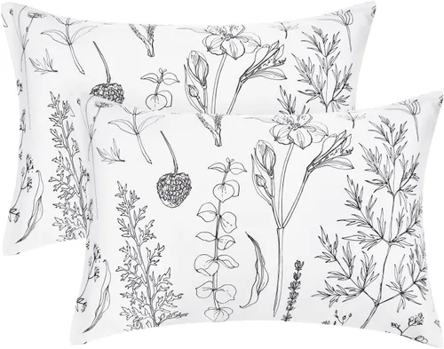 Miniatura 56 de EXQ Home - Funda de almohada de satén para cuidar el cabello y la piel, tamaño estándar, de seda con estampado negro, juego de 2 fundas con cierre