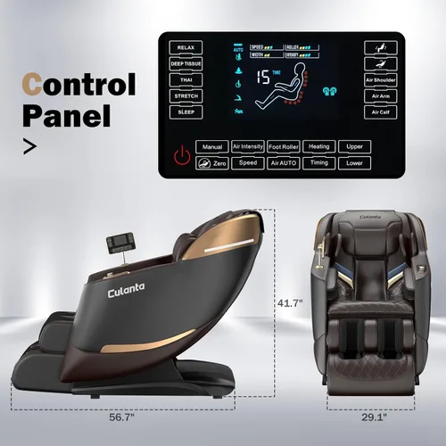 Miniatura 2 de Culanta - Silla de masaje de cuerpo completo, sillón reclinable de masaje Shiatsu de gravedad cero con pista SL, escaneado corporal, bolsas de aire