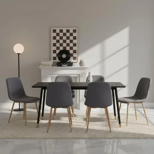Miniatura 5 de Juego de 4 sillas de comedor de terciopelo, sillas de cocina modernas, patas de metal, sillas laterales tapizadas para comedor, sala de estar