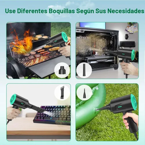 Miniatura 4 de Meudeen Plumero de aire - Soplador de aire eléctrico - Limpieza de alta potencia de 5.74 oz para computadora - PC - Aire comprimido de 2 engranajes