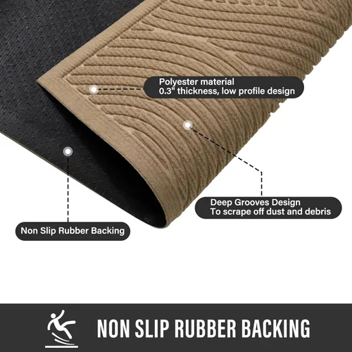 Miniatura 5 de HIYARD Tapete resistente para puerta delantera, absorbente, resistente a la suciedad y a la suciedad, para interiores y exteriores, resistente a