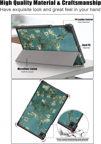 Miniatura 7 de Galaxy Tab A7 Lite 8.7 pulgadas SM-T225/T220 Trifold Case 2021 Modelo 2021 Ultra Delgada Funda Folio Ligero con Soporte Multi-Ángulo Delgado Cuero