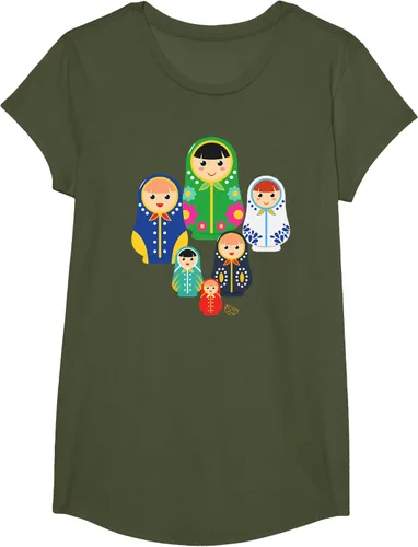 Miniatura 62 de Matryoshka Russian Nesting Dolls, Rusia - Camiseta de regalo, Azul / Patchwork, S