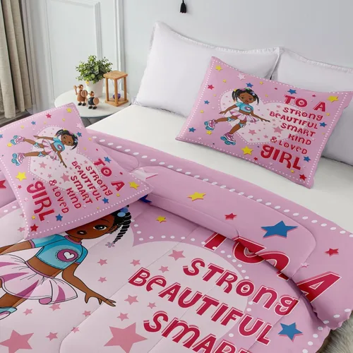 Miniatura 6 de Juego de edredón negro de bailarina tamaño individual para niñas y niños, juego de edredón mágico para adolescentes y niños, juegos de ropa de cama