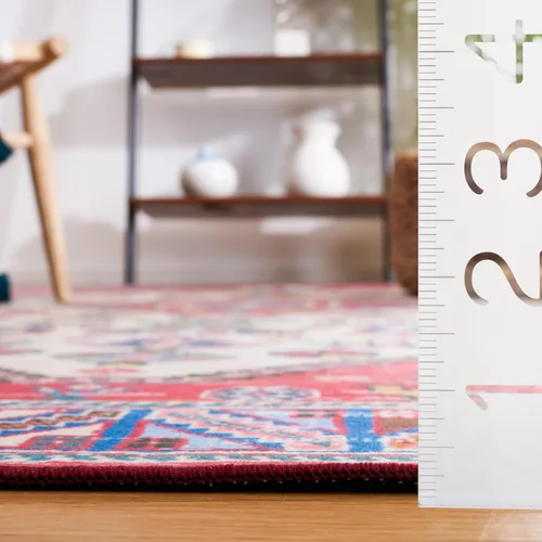Miniatura 6 de SAFAVIEH Tucson Collection - Alfombra lavable de 2 pies 6 pulgadas x 8 pies, beige y gris, antideslizante, ideal para zonas de alto tráfico en sala