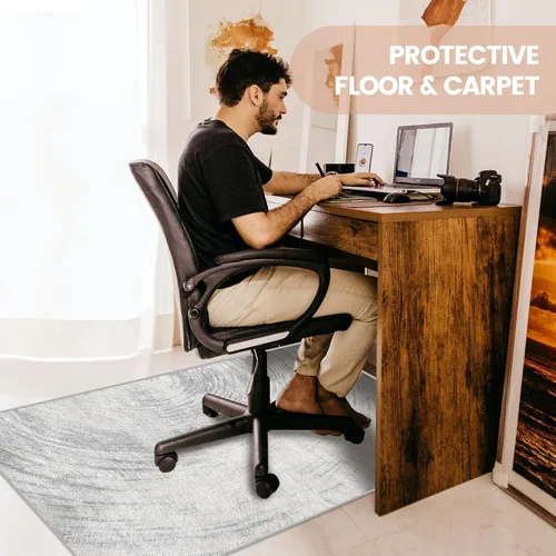 Miniatura 2 de Tapete para silla de oficina para suelo de madera dura, antideslizante, Hi-Q, tapete para silla de escritorio para suelos de madera dura y baja