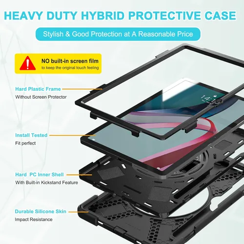 Miniatura 7 de Junfire Funda resistente a prueba de golpes para Lenovo Tab P11 Pro Gen2 de 11.2 pulgadas (TB-132FU/TB-138FC) 2022, funda resistente de servicio