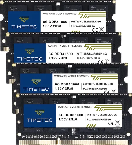 Miniatura 19 de Timetec Premium Kit de memoria Ram de 16 GB (2 x 8 GB) DDR3L/DDR3 1600 MHz PC3L-12800 no ECC sin búfer 1,35 V/1,5 V CL11 2 Rx8 doble rango 204 pines