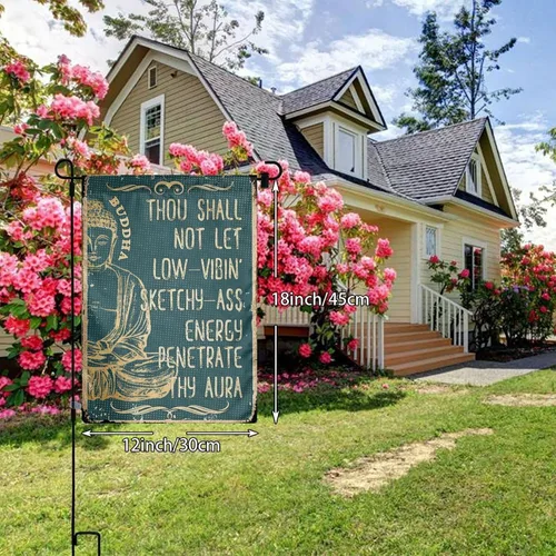 Miniatura 8 de Buddha Home - Bandera decorativa con bandera de patio al aire libre, bandera decorativa para jardín, otoño, granja, bandera de temporada de doble