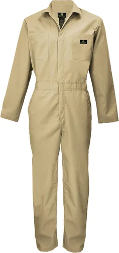 Miniatura 16 de Natural Uniforms Overol de sarga de manga larga con cremallera para hombre, resistente a las manchas y a las arrugas