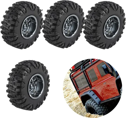 Neumáticos de camión de campo corto, ruedas de goma y metal duraderas Beadlock escala 1/10 de 2.2 pulgadas para entusiastas de RC carreras