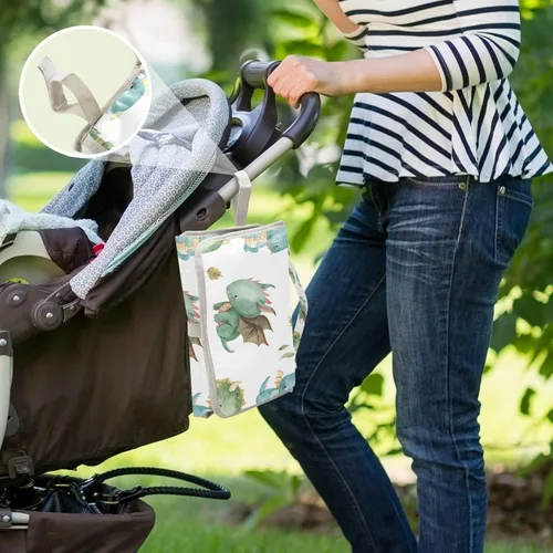 Miniatura 6 de Kigai Cambiador de pañales portátil con diseño de dragón lindo para bebé, impermeable y plegable, para baby shower, niñas y niños recién nacidos