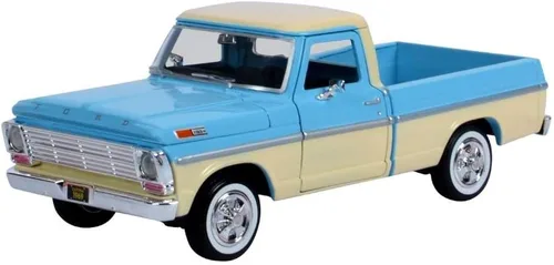 Motormax 79315LTBL - Camioneta pickup F-100 modelo modelo de serie Timeless Legends 1/24 color azul claro y crema