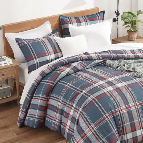 Miniatura 26 de Andency Edredón a cuadros tamaño individual (66 x 90 pulgadas), juego de cama a cuadros negros y blancos para adolescentes y niños, ropa de cama