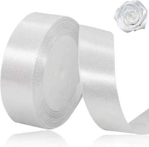 Miniatura 82 de Cinta beige de 1-1/2 pulgadas x 25 yardas, cinta de satén marfil de tela de color sólido para manualidades, coronas, fiesta de boda, Navidad, lazos