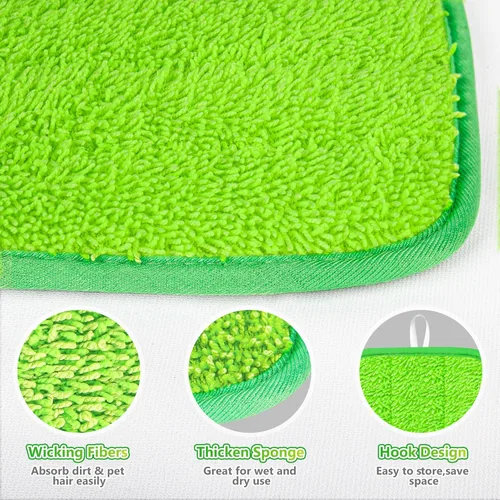 Miniatura 2 de Almohadillas de microfibra compatibles con trapeador Swiffer, almohadillas húmedas, almohadillas secas, almohadillas húmedas reutilizables