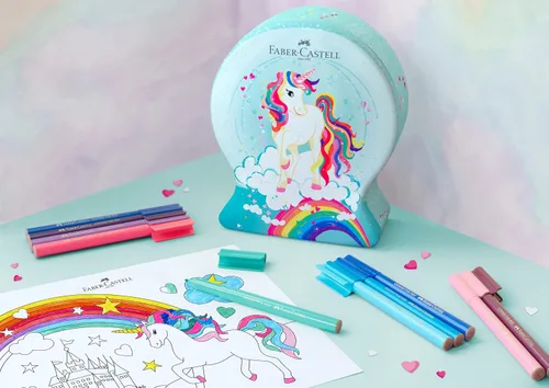 Miniatura 4 de Faber-Castell Conector de pluma de fibra Lata de globo de nieve - Diseño de unicornio