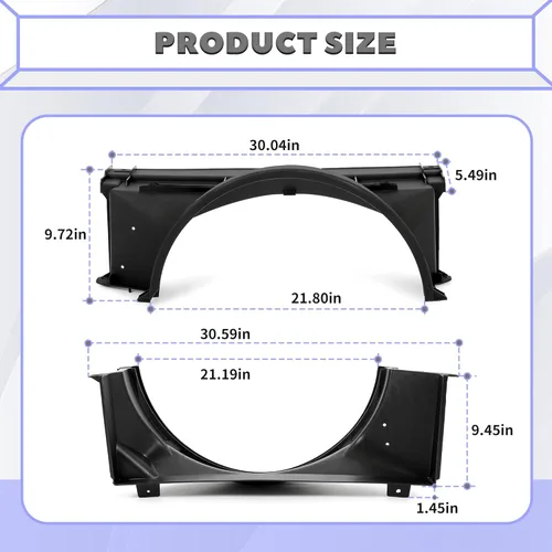 Miniatura 3 de HECASA Cubierta de Ventilador Compatible con Chevy Chevrolet GMC Sierra C/K Series 1500 2500 3500 de 1988-1999 Repuesto para 15739589 GM3110116