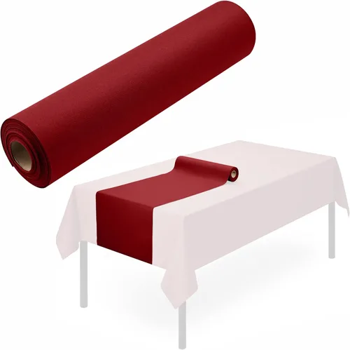 Miniatura 11 de Camino de mesa desechable para mesa de comedor, 16 x 48 pulgadas, paquete de 20 caminos de mesa de papel verde similar al lino para Navidad, fiesta