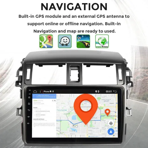 Miniatura 6 de Radio de coche 2G+32G para Toyota Corolla 2009-2013 9 pulgadas IPS pantalla táctil estéreo de coche con Carplay inalámbrico/Android Auto, Bluetooth