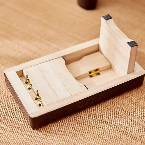 Miniatura 3 de Taburete bajo de madera plegable, estilo japonés, muebles tradicionales portátiles para el hogar, taburete tatami