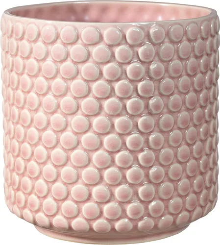 Miniatura 4 de Bloomingville Maceta de cerámica – Maceta negra de 5 pulgadas con lunares – Maceta moderna de cerámica con esmalte agrietado – Sin agujeros