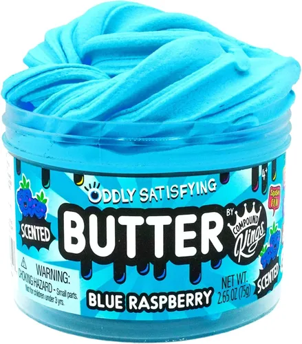 Compound Kings Tarro individual de slime de mantequilla de frambuesa azul, relleno de calcetín para niños y niñas, regalo divertido sensorial