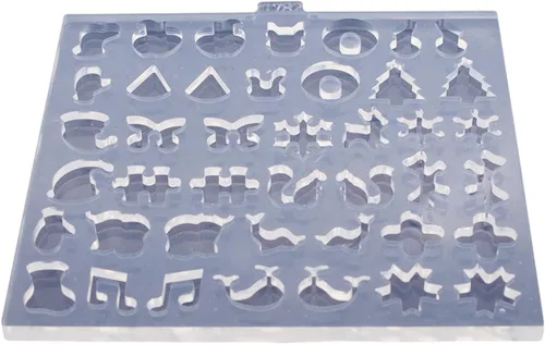 Miniatura 5 de 1 pieza de la serie de Navidad Mini Ear Studs árbol de Navidad/rompecabezas/notas musicales pendientes de resina molde de silicona, joyería DIY