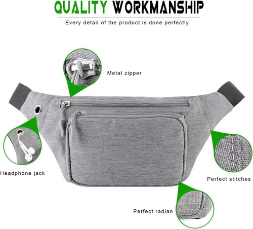 Miniatura 5 de XEYOU Riñonera unisex para correr con hebillas ajustables, bolsa de cintura ligera para deportes, senderismo, pasear al perro, cinturón para guardar