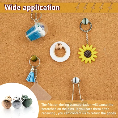 Miniatura 5 de Outus 100 piezas chinchetas gigantes tachuelas grandes con cabezas de plástico de 1 pulgada chinchetas jumbo para tablero de corcho mapas pósteres