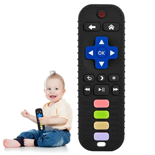 Avkast Juguetes de dentición para bebés de 3, 6, 12, 18 meses, juguetes mordedores para bebés con forma de control remoto de TV, juguetes para