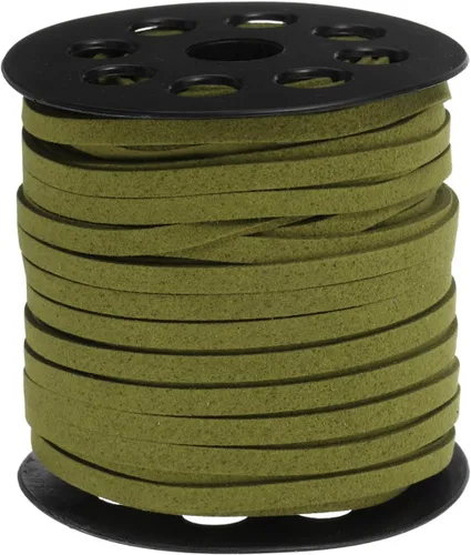 Miniatura 3 de uxcell Cordón de gamuza, 49.21 yardas, 0.197 in, cuerda plana de hilo de cuero para bolso, bolso, cordones de zapatos, manualidades, fabricación