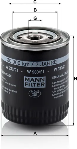 Miniatura 3 de Mann-Filter W 930/21 Filtro de aceite giratorio