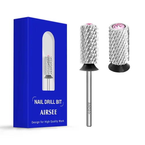 Miniatura 10 de AIRSEE Punta de broca de carburo de tungsteno para uñas acrílicas, cabeza de lima eléctrica Efile para manicura, pulido, arte, remoción de gel, 3/32