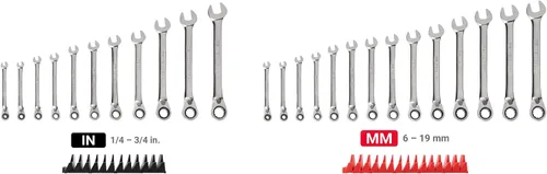 Miniatura 2 de TEKTON WRC94304 juego de llaves de trinquete reversibles de 12 puntos con organizadores modulares, 25 piezas (1/4-3/4 pulg., 6-19 mm)